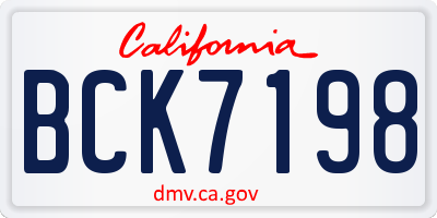 CA license plate BCK7198