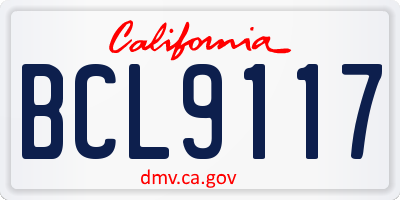 CA license plate BCL9117