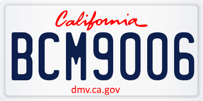 CA license plate BCM9006