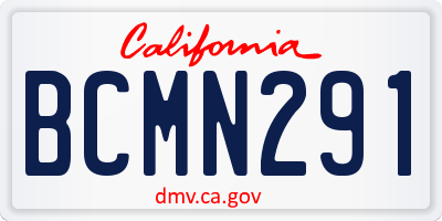 CA license plate BCMN291