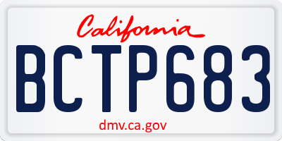 CA license plate BCTP683