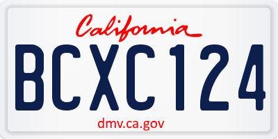 CA license plate BCXC124