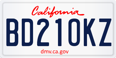 CA license plate BD21OKZ