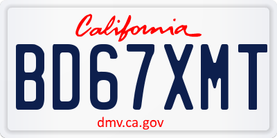 CA license plate BD67XMT