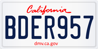 CA license plate BDER957