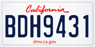 CA license plate BDH9431