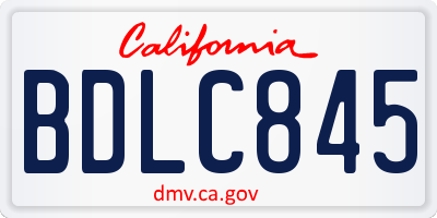 CA license plate BDLC845