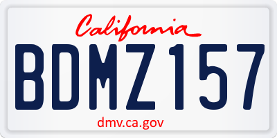 CA license plate BDMZ157