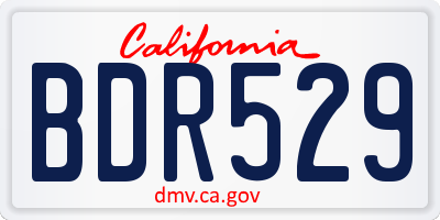 CA license plate BDR529