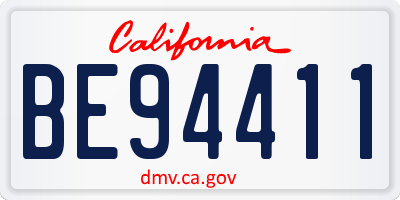 CA license plate BE94411