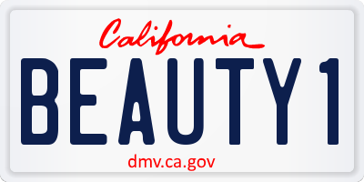 CA license plate BEAUTY1