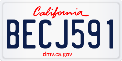 CA license plate BECJ591