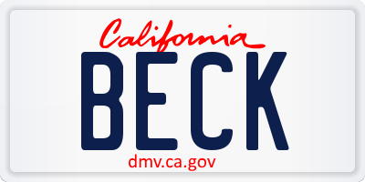 CA license plate BECK