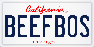 CA license plate BEEFBOS