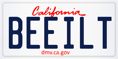 CA license plate BEEILT