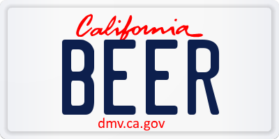 CA license plate BEER