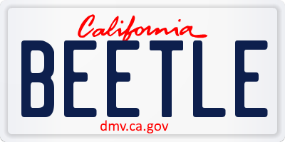 CA license plate BEETLE