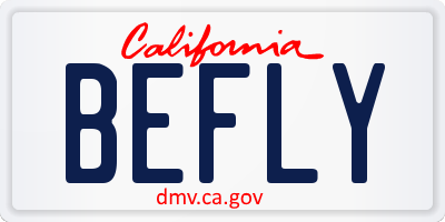 CA license plate BEFLY