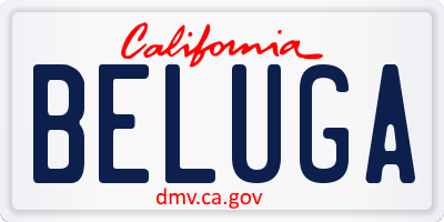 CA license plate BELUGA