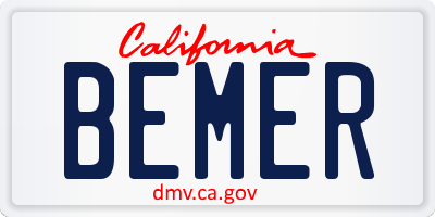 CA license plate BEMER