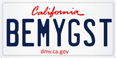 CA license plate BEMYGST