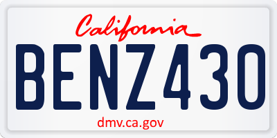 CA license plate BENZ430