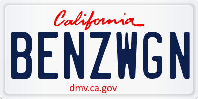 CA license plate BENZWGN