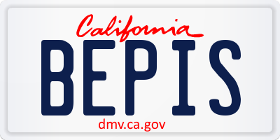 CA license plate BEPIS