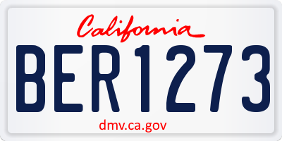 CA license plate BER1273