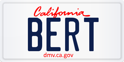 CA license plate BERT