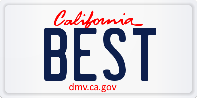 CA license plate BEST