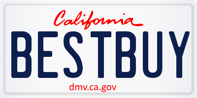 CA license plate BESTBUY