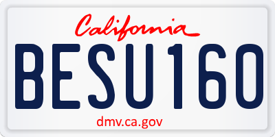 CA license plate BESU160