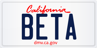 CA license plate BETA