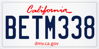 CA license plate BETM338