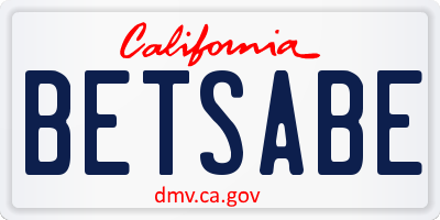 CA license plate BETSABE