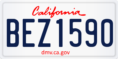 CA license plate BEZ1590