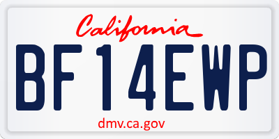 CA license plate BF14EWP