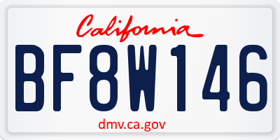 CA license plate BF8W146