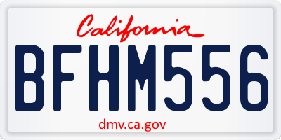 CA license plate BFHM556