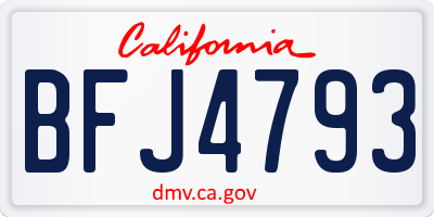 CA license plate BFJ4793