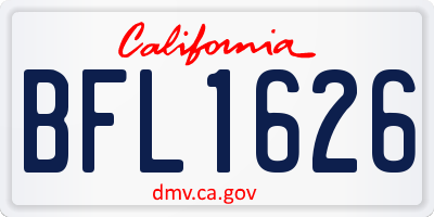 CA license plate BFL1626