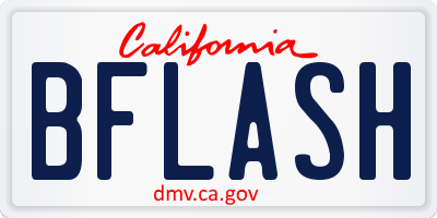 CA license plate BFLASH