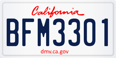 CA license plate BFM3301