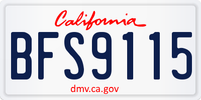 CA license plate BFS9115