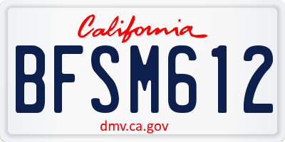 CA license plate BFSM612