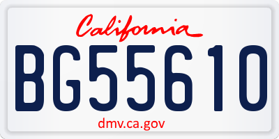 CA license plate BG55610