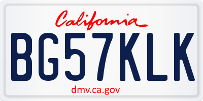 CA license plate BG57KLK