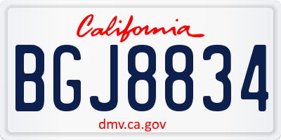 CA license plate BGJ8834