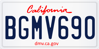 CA license plate BGMV690